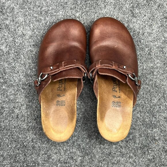 Papillio By Birkenstock Dana Wedge Clogs Women's 8 Brown Leather Slip On Sandals - Picture 9 of 13